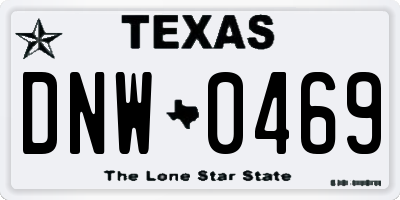TX license plate DNW0469