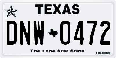 TX license plate DNW0472