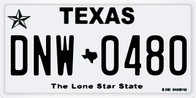 TX license plate DNW0480