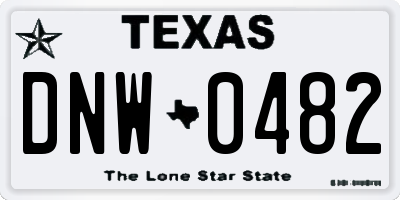 TX license plate DNW0482