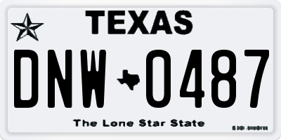 TX license plate DNW0487
