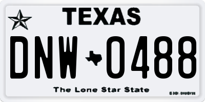 TX license plate DNW0488