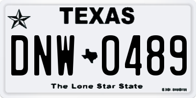 TX license plate DNW0489