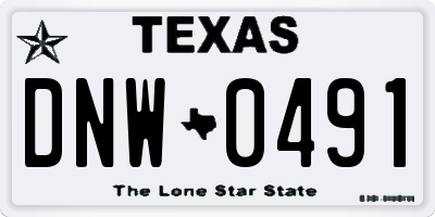TX license plate DNW0491