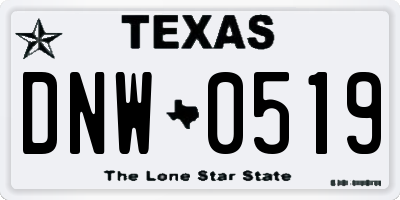 TX license plate DNW0519