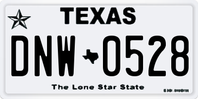 TX license plate DNW0528