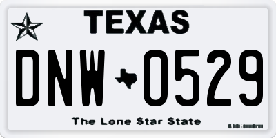 TX license plate DNW0529