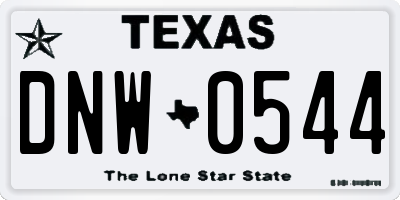 TX license plate DNW0544