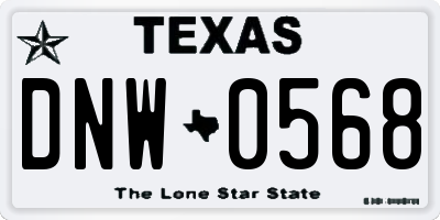 TX license plate DNW0568