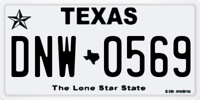 TX license plate DNW0569