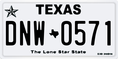 TX license plate DNW0571