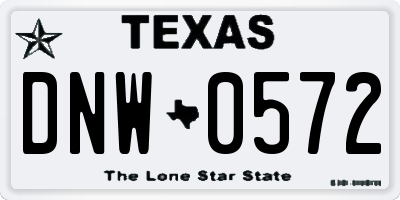 TX license plate DNW0572