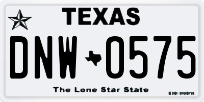 TX license plate DNW0575
