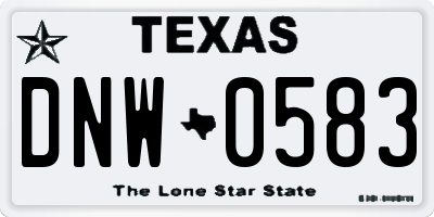 TX license plate DNW0583