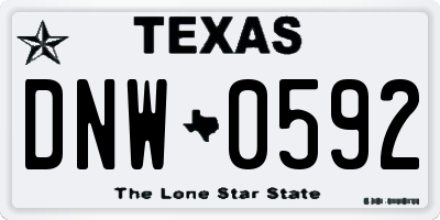 TX license plate DNW0592