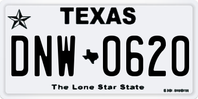 TX license plate DNW0620