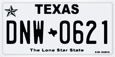 TX license plate DNW0621