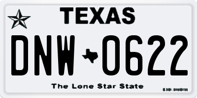 TX license plate DNW0622