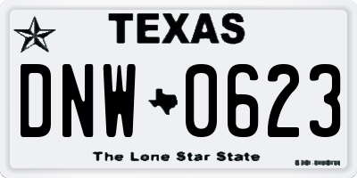 TX license plate DNW0623