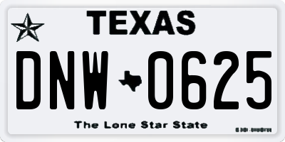 TX license plate DNW0625