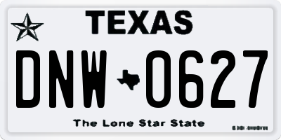 TX license plate DNW0627