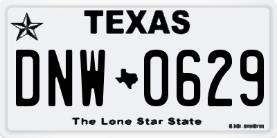 TX license plate DNW0629