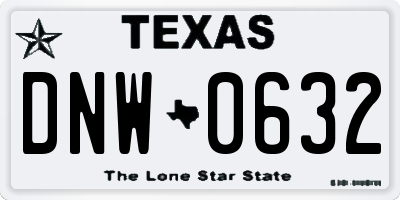 TX license plate DNW0632