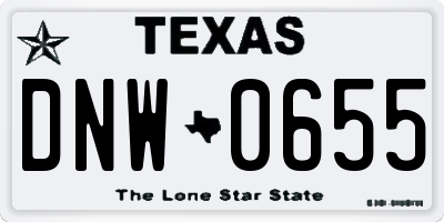 TX license plate DNW0655
