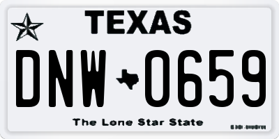 TX license plate DNW0659