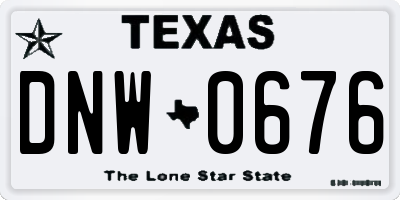TX license plate DNW0676