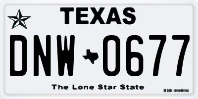 TX license plate DNW0677