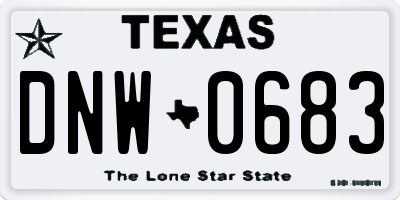 TX license plate DNW0683