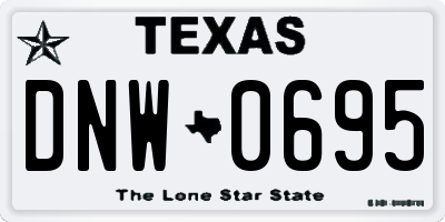 TX license plate DNW0695