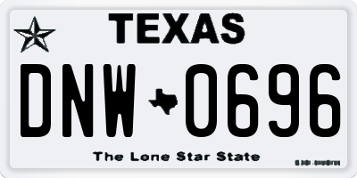 TX license plate DNW0696