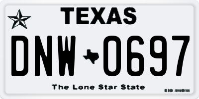 TX license plate DNW0697