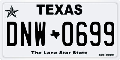 TX license plate DNW0699