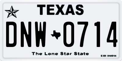 TX license plate DNW0714