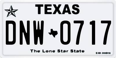 TX license plate DNW0717
