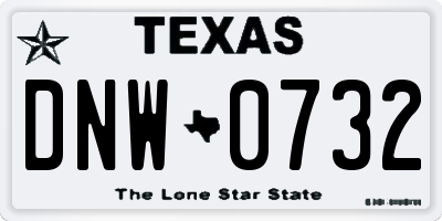 TX license plate DNW0732