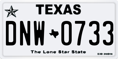 TX license plate DNW0733