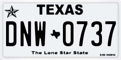 TX license plate DNW0737
