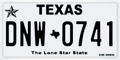 TX license plate DNW0741