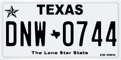 TX license plate DNW0744