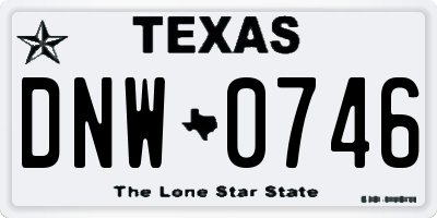 TX license plate DNW0746