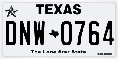 TX license plate DNW0764