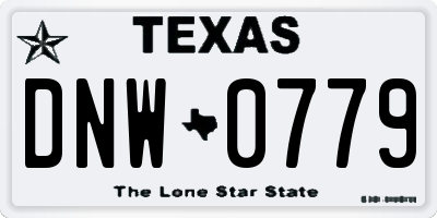 TX license plate DNW0779