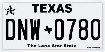 TX license plate DNW0780