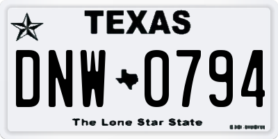 TX license plate DNW0794