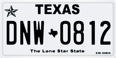 TX license plate DNW0812