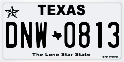 TX license plate DNW0813